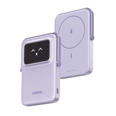Power Bank Inalambrico | 5000mAh | 7.5W  |  Con Emojis de Estado | Carga Rápida USB-C Bidireccional  | Pantalla TFT  Intel...