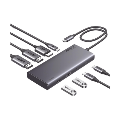 HUB USB-C (Docking Revodok 308) 8 en 1 | 2 Puertos HDMI 4K@60Hz | 1 Puerto DisplayPort 4K@60Hz 2 USB-A 10Gbps) | 2 USB-C (...