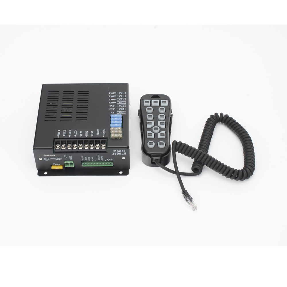 Sistema de Sirena Vehicular / 200W / Controlador Unimando 14 Botones / 7 Salidas Auxiliares / Micrófono PA / 6.2" Altura | SIERRA STORE