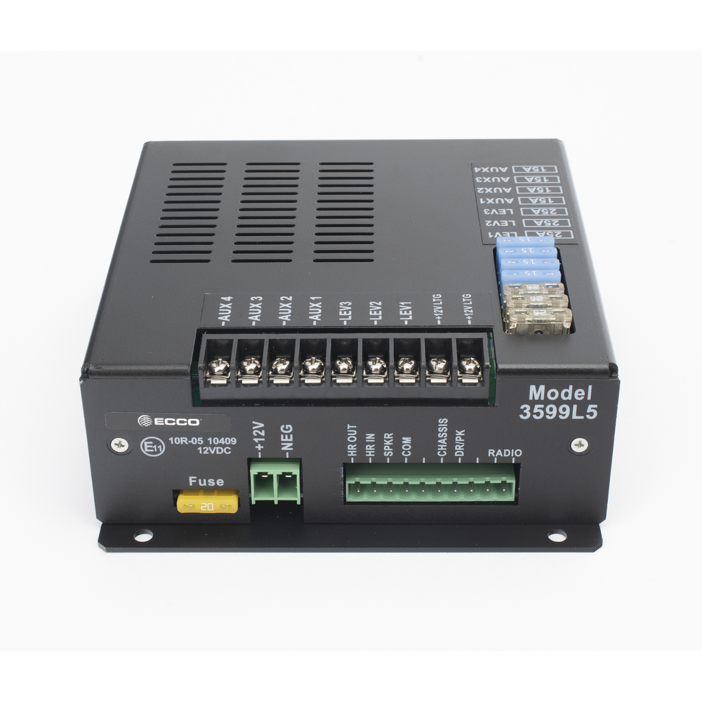 Sistema de Sirena Vehicular / 200W / Controlador Unimando 14 Botones / 7 Salidas Auxiliares / Micrófono PA / 6.2" Altura | SIERRA STORE
