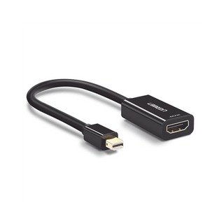 Convertidor Mini Display Port a HDMI / 4K@30Hz / Thunderbolt / Blindaje Interno Múltiple / Carcasa ABS / Longitud de 25 cm...