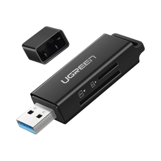 Lector de tarjetas SD portátil USB 3.0 de doble ranura / adaptador de tarjeta de memoria flash concentrador para TF SD Mic...