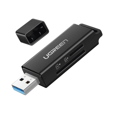 Lector de tarjetas SD portátil USB 3.0 de doble ranura / adaptador de tarjeta de memoria flash concentrador para TF SD Mic...