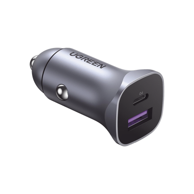 Cargador de Auto 30W | 2 Puertos USB-A y USB-C | Carga Rápida | Compatible con Vehículos de 12 y 24 VCD | PD3.0, QC4.0, SCP, 