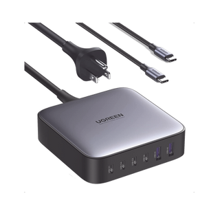 Cargador de 200W serie Nexode / 6 Puertos de Carga Rápida / 4 USB-C / 2 USB-A / Tecnología GaN II +SIC / Power Delivery 3....