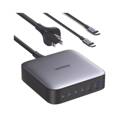 Cargador de 200W serie Nexode / 6 Puertos de Carga Rápida / 4 USB-C / 2 USB-A / Tecnología GaN II +SIC / Power Delivery 3....