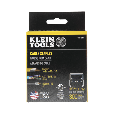 Paquete de 300 Grapas con Aislamiento, para Cables NM (RomexÆ) como 14/3, 14/3G, 12/3 y otros cables de hasta 11/32 x 19/3...
