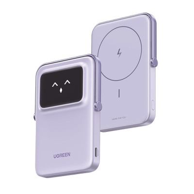 Power Bank Serie UNO Inalambrico | 10000mAh | 7.5W/20W  |  Con Emojis de Estado | Carga Rápida USB-C Bidireccional  | Pant...