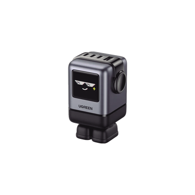Cargador RobotGaN de 100W Serie UNO | 4 Puertos de Carga Rápida | 3 USB-C | 1 USB-A | PD 3.0 | QC 4.0 | Carga Inteligente ...