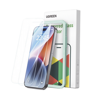 Protector de pantalla UGREEN HD con marco de instalación para iPhone 16 Pro (paquete de 2) - UGREEN