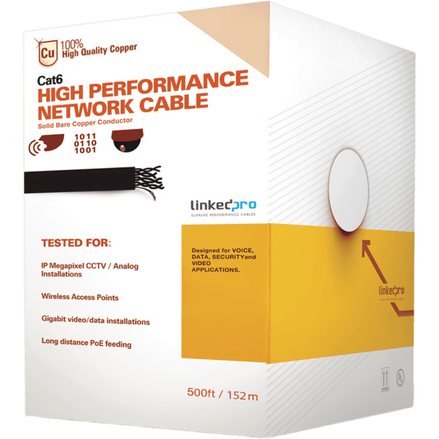 LINKEDPRO BY EPCOM - PRO-CAT-6-PLUS/500-V2 - LINKEDPRO BY EPCOM PRO-CAT-6-PLUS/500-V2 - Cable UTP Cat6+ / 152.5 m (500 ft) / Calibre 23 / 100% Cobre / 250 MHz / Interior