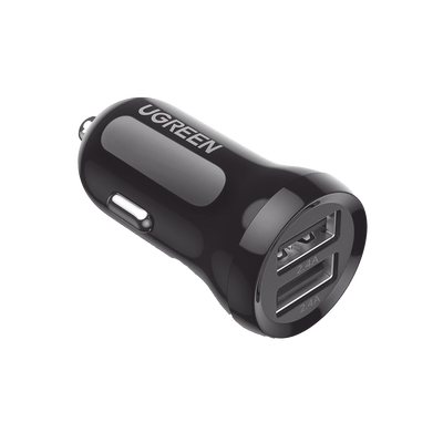 Cargador de Auto Mini de 24W / 2 Puertos USB-A / Compatible con Vehículos de 12 y 24 VCD / Chip Inteligente / Diseño Compa...