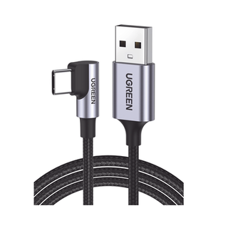 Cable USB-A a USB-C | 1 Metro | Conector con Ángulo Recto de 90° | Carga Rápida de hasta 60W | 480 Mbps | PD3.0 | QC4.0/3....