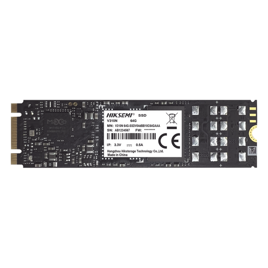 HIKSEMI by HIKVISION - HS-SSD-V310N/512G - SSD M.2 para Videovigilancia Móvil / 512 GB / Alto Performance / Uso 24/7 / Resistente en Alta Temperaturas