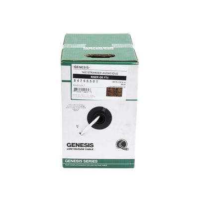 Bobina de 152 Metros (500 Pies) / Cable Audacious / Premium 2 x 14 AWG / Riser / Libre de Oxigeno / Aplicaciones de Audio ...