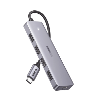 HUB USB-C 3.0 4 EN 1 | 4 Puertos USB-A (5Gbps) | Carcasa ABS + PC | Soporta OTG | Luz Indicadora LED | Compatible con iPho...