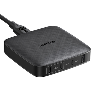 Cargador de escritorio de 100W / 4 Puertos de Carga Rápida / 4 USB-C / 2 USB-A / Tecnología GaN II +SIC / Power Delivery 3...
