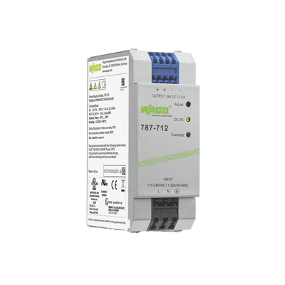 Fuente de Alimentación / ECO / Monofásico / 24V DC / 2.5A / 60W / SELV-PELV / CAGE CLAMP® / Carril DIN - WAGO
