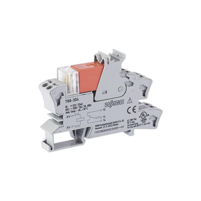 Módulo con Relé / 24 VCC / 16 A / 1 Inversor / Push-in CAGE CLAMP® / LED Rojo / IP20 / Montaje Carril DIN - WAGO