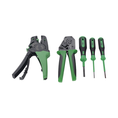 Kit de Herramientas para Cableado Eléctrico / Ferrules Aislados 0.5-4 mm² / Herramientas de Corte y Engarce / Conectores d...
