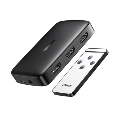 Conmutador HDMI (Switch) 4K@30Hz | 3 Entradas a 1 Salida | 3D | Transmisión Estable | Incluye Control Remoto | Receptor de In