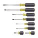 Juego de 8 Desarmadores con Mango Cushion-Grip™: 2 de punta Plana de 1/4'' (6.4 mm) y 5/16'' (7.9 mm);...