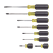 Juego de 8 Desarmadores con Mango Cushion-Grip™: 2 de punta Plana de 1/4'' (6.4 mm) y 5/16'' (7.9 mm);...