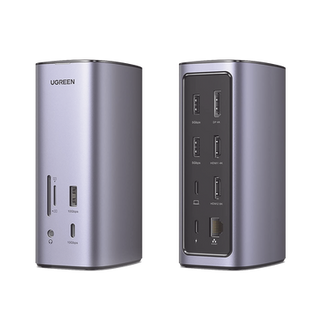 HUB USB-C (Docking Revodok Pro) 12 en 1 | 2 USB-A 3.0 | 1 USB-C PD Carga 100W | 1 USB-A 3.1 | 1 USB-C 3.1 | HDMI 4K | HDMI...