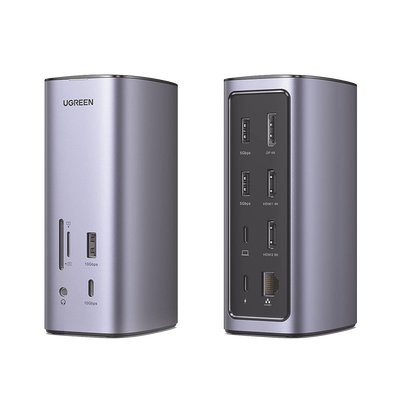HUB USB-C (Docking Revodok Pro) 12 en 1 | 2 USB-A 3.0 | 1 USB-C PD Carga 100W | 1 USB-A 3.1 | 1 USB-C 3.1 | HDMI 4K | HDMI...