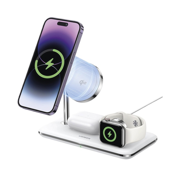 Cargador Inalámbrico MagSafe 3 en 1 | 25W | Certificación Oficial Qi2 | MFI | Perfecto para iPhone, AirPods y Apple Watch  | Carga | SIERRA STORE