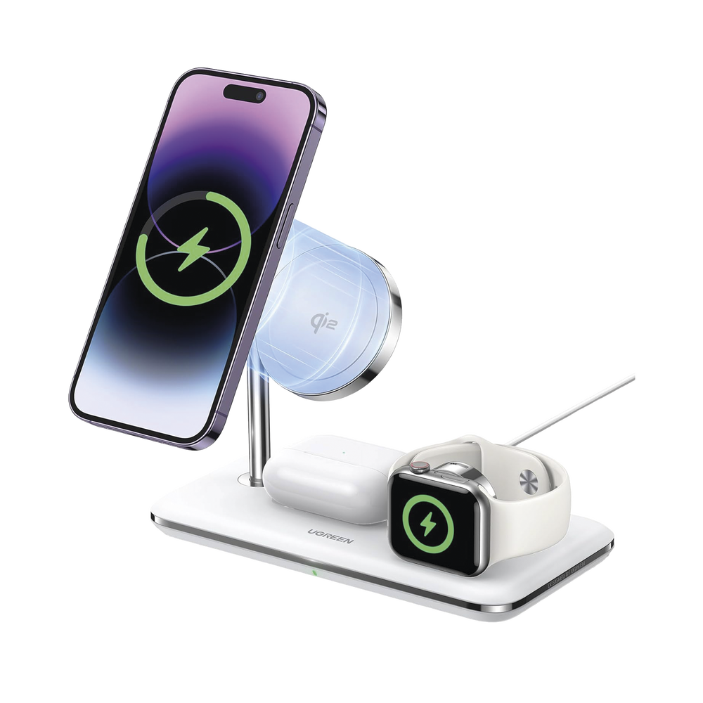 Cargador Inalámbrico MagSafe 3 en 1 | 25W | Certificación Oficial Qi2 | MFI | Perfecto para iPhone, AirPods y Apple Watch  | Carga | SIERRA STORE