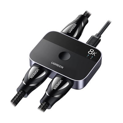 Conmutador HDMI 2.1 8K @60Hz | HDMI Splitter 2 Entradas a 1 Salida | Soporta 4K @120Hz 1080P @240Hz 3D | HDR Dolby | Alta ...