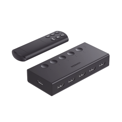 Conmutador HDMI 5X1 | 4K@60Hz | HDMI 2.0, 1.4 | HDCP 2.2, 1.4 | VRR | Dynamic HDR | 3D | CEC | EDID | IR 10 Metros (32.81 ...