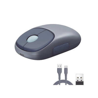Mouse Inalámbrico FUN | Recargable| 2.4G & Bluetooth | 4 Niveles de DPI | Silencioso | Ergonómico | 5 Botones | Compatible...