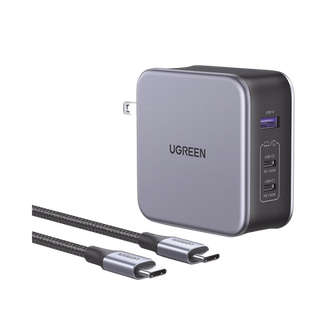 Cargador de 140W serie Nexode | 3 Puertos de Carga Rápida | 2 USB-C | 1 USB-A | Tecnología GaN II +SIC | PD3.1 / QC4.0 | T...