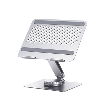 Soporte Giratorio de Aluminio para Laptop | Giratorio 360° | Función de Bloqueo | Soporta Laptops de 10 a 17.3''| Capacida...