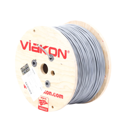 Cable 2 x 18 AWG / Blindado / 305 Metros (1000 Pies) / Riser / UL / Color Gris / Hecho en México VIAKON - Vista 3