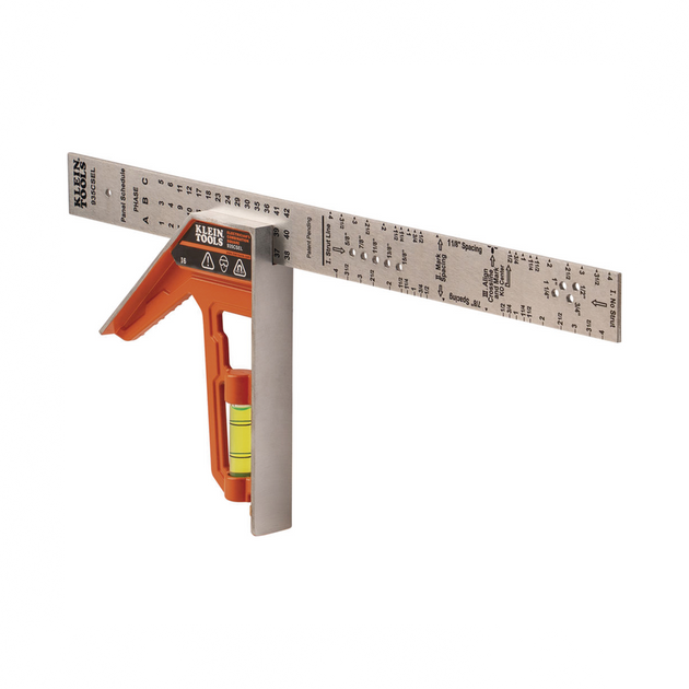 Escuadra Especial / 12 Pulgadas / Bordes 45° y 90° / Regla Magnética / Ranura en V para Tubo Conduit / Plantilla 3 Pasos | SIERRA STORE