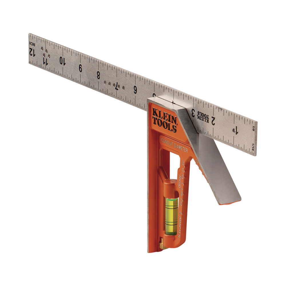 Escuadra Especial / 12 Pulgadas / Bordes 45° y 90° / Regla Magnética / Ranura en V para Tubo Conduit / Plantilla 3 Pasos | SIERRA STORE