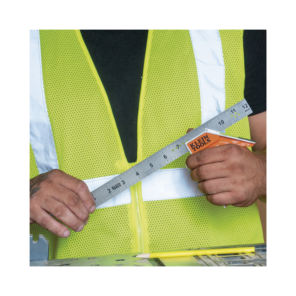 Escuadra Especial / 12 Pulgadas / Bordes 45° y 90° / Regla Magnética / Ranura en V para Tubo Conduit / Plantilla 3 Pasos | SIERRA STORE