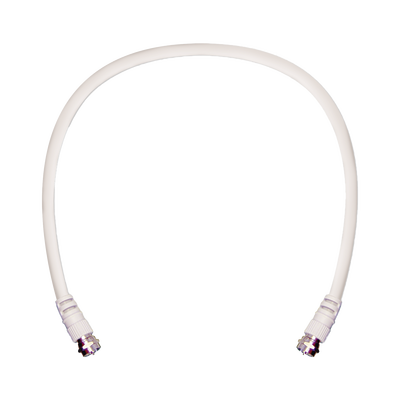 Jumper Coaxial con Cable Tipo RG-6 en Color Blanco de 60.96 Centímetros (24 Pulgadas) de Longitud y Conectores F Macho en ...