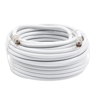 Jumper Coaxial con Cable Tipo RG-6 en Color Blanco de 15.24 Metros (50 Pies) de Longitud y Conectores F Macho en Ambos Ext...