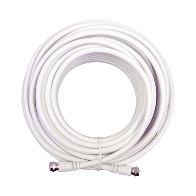 Jumper Coaxial con Cable Tipo RG-6 en Color Blanco de 15.24 Metros (50 Pies) de Longitud y Conectores F Macho en Ambos Ext...
