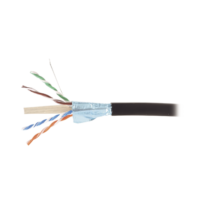 Bobina de Cable Blindado F/UTP de 4 Pares, Para Exterior con Gel, Cat6A (23 AWG), Industrial para Climas Extremos, Enterra...