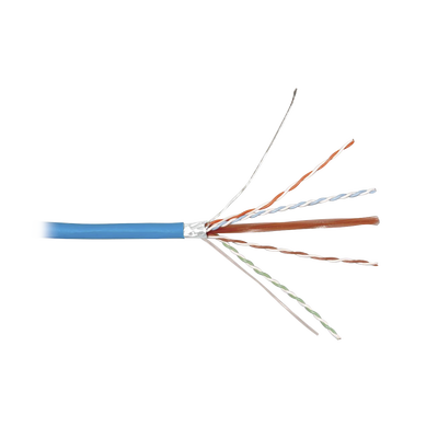 Bobina de Cable Blindado F/UTP de 4 Pares, Z-MAX, Cat6A, Soporte de Aplicaciones 10GBase-T, CMR (Riser), Color Azul, 305 M...