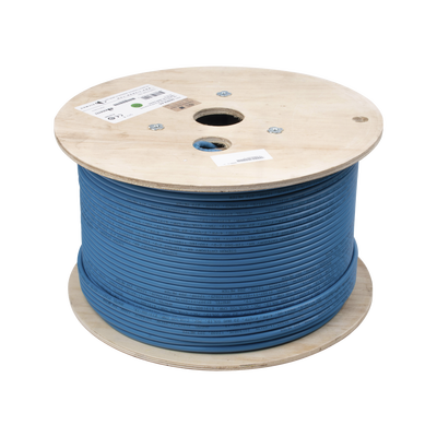 Bobina de Cable Blindado F/UTP de 4 Pares, Z-MAX, Cat6A, Soporte de Aplicaciones 10GBase-T, CMR (Riser), Color Azul, 305 M...