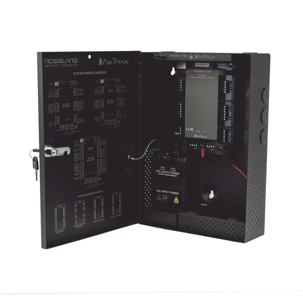 Controlador de Acceso IP / 2 Lectoras Wiegand / 30,000 Tarjetas / 20,000 Eventos / Gabinete con Fuente 12VDC 4A / TCP-IP y RS485 | SIERRA STORE