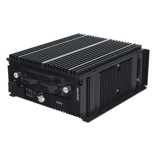 HIKVISION - AE-MH0408(RJ45) - DVR Hibrido Móvil 1080p / 4 Canales TURBO + 8 Canales IP / Soporta 4G / WiFi / GPS / Sensor G / Soporta 2 Memorias SD / Alarmas I/O /