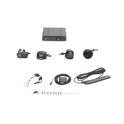 Kit DVR Móvil 1080P / Incluye 4 Cámaras TURBOHD 1080P / Modulo 4G y GPS / Soporta Memoria SD / Visualización por Hik-Conne...