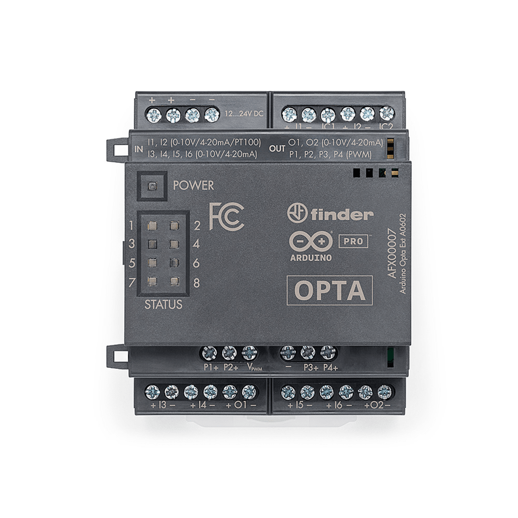 ARDUINO LLC - AFX-00007 - Módulo de Expansión Analógica Industrial / 8 Canales I/O Configurables / 16-bit ADC / 13-bit DAC / 4 Salidas PWM / RTD 3 Hilos / IP20
